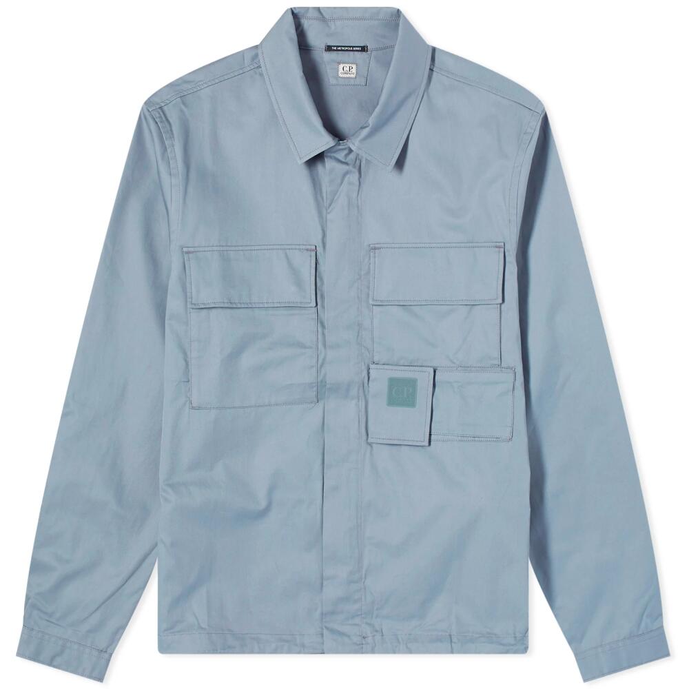 C.P. Company Men's Metropolis Gabardine Pockets Overshirt in Turbulence Cover