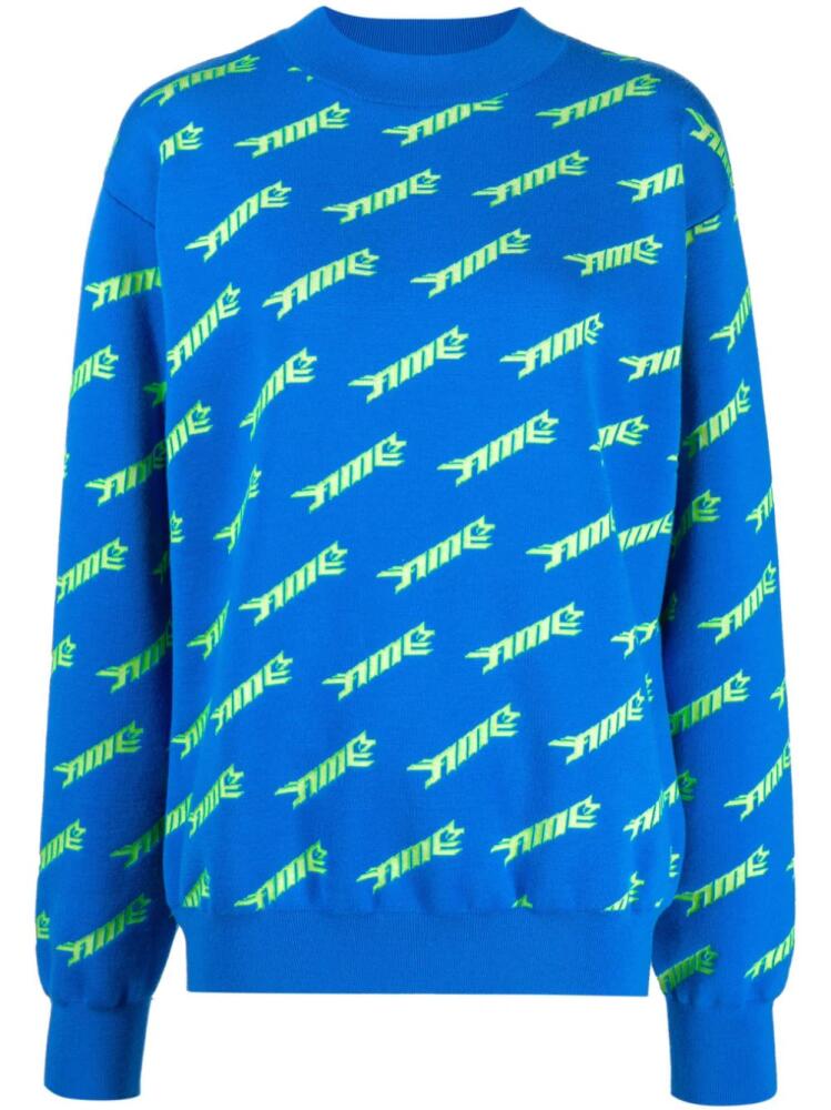 AMBUSH logo-intarsia jumper - Blue Cover