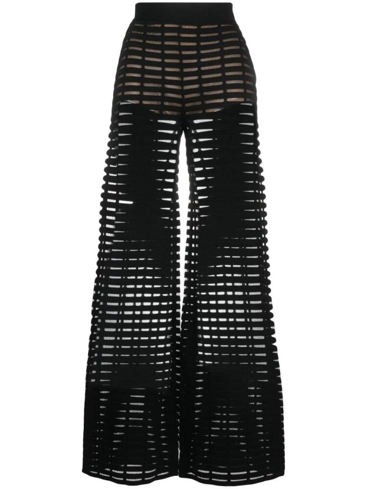 Genny high-waisted sheer trousers - Black Cover