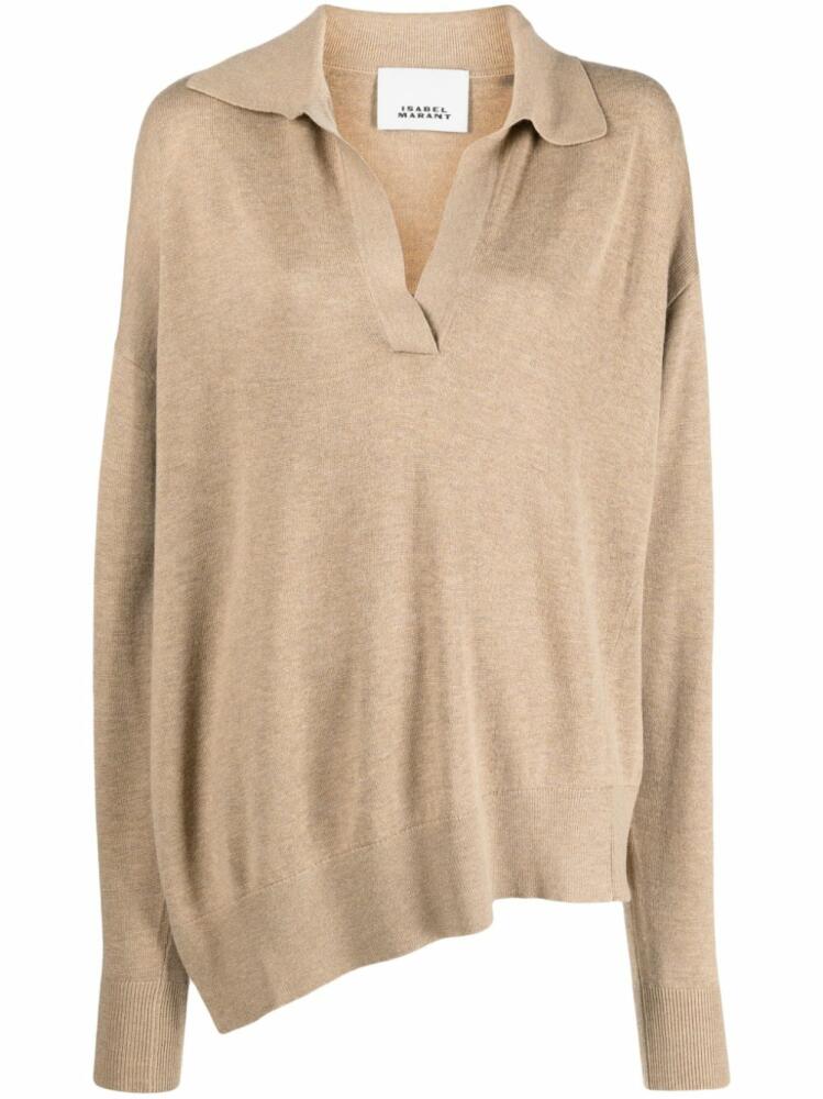 ISABEL MARANT asymmetric-hem fine-ribbed jumper - Neutrals Cover