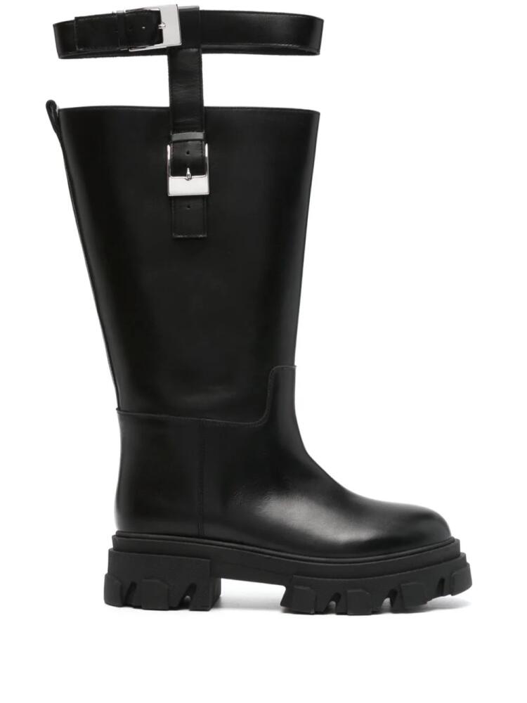 GIABORGHINI 50mm leather boots - Black Cover