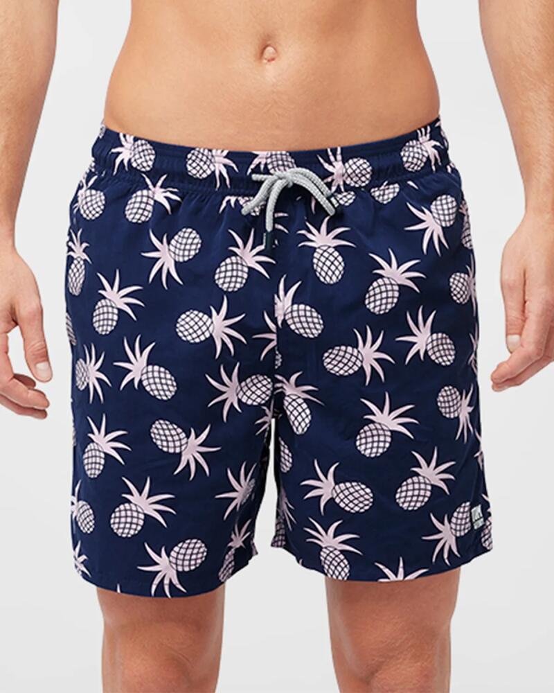 Tom & Teddy Men's Pineapple-Print Swim Trunks Cover