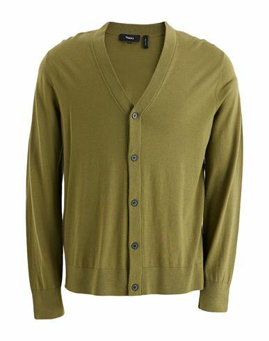 Theory Man Cardigan Military green Wool Cover