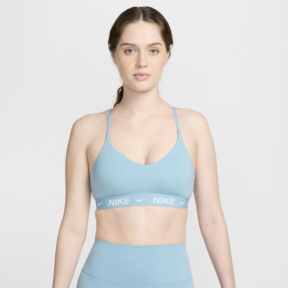 Nike Women's Indy Light Support Padded Adjustable Sports Bra in Blue Cover