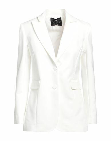 Cristinaeffe Woman Blazer White Polyester, Elastane Cover