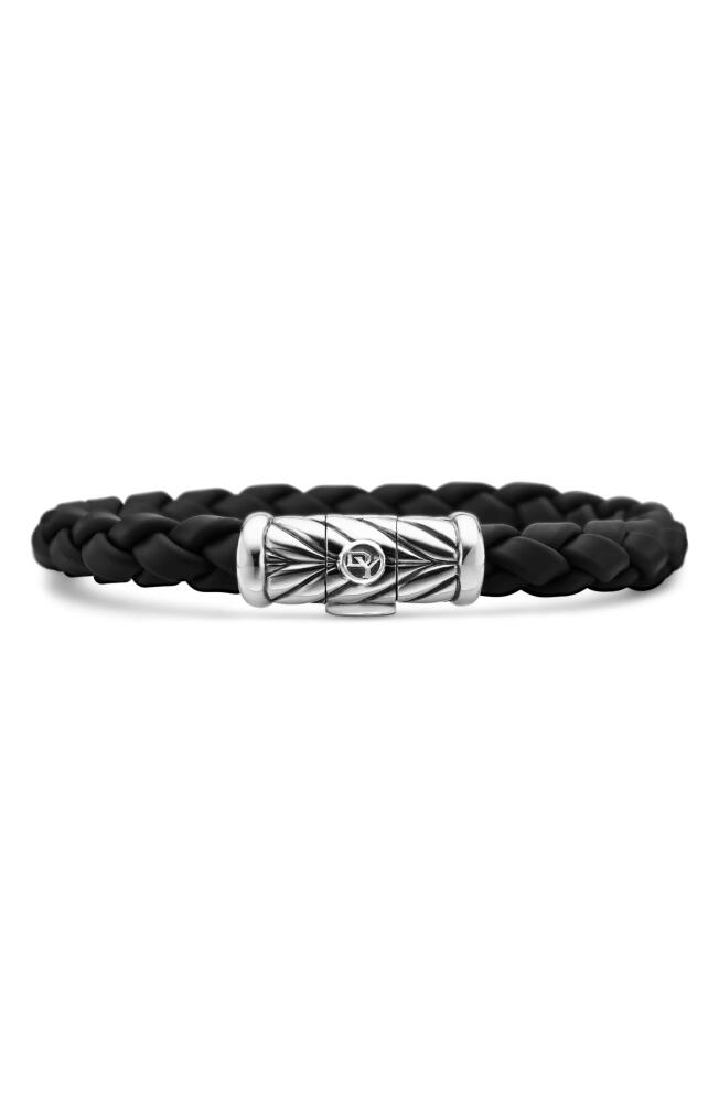 David Yurman Chevron Bracelet in Black Rubber/Silver Cover