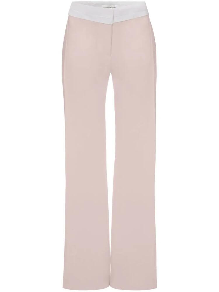 Victoria Beckham side-panel detail flared trousers - Pink Cover