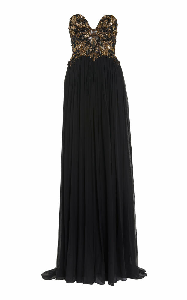 Pamella Roland - Embroidered Chiffon Gown - Black Cover