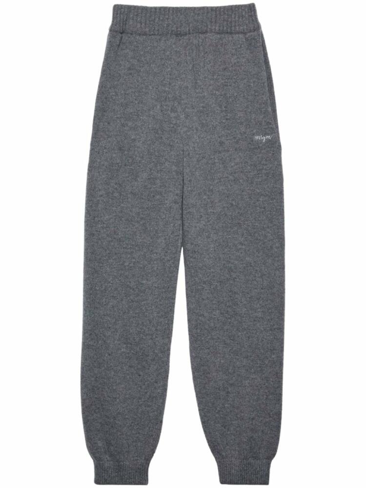 MSGM embroidered-logo sweatpants - Grey Cover