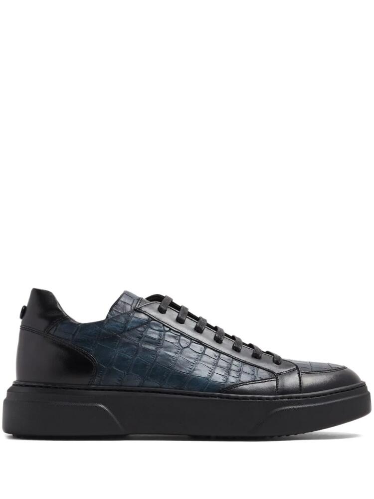 Barrett crocodile-effect leather sneakers - Blue Cover