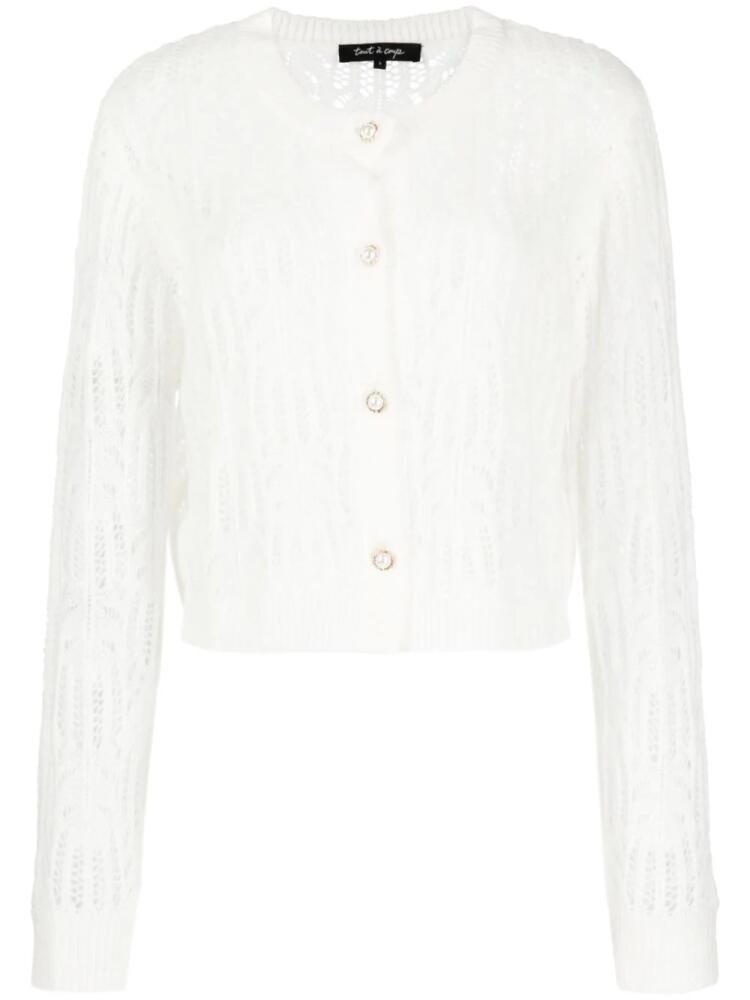 tout a coup button-up crochet-knit cardigan - White Cover