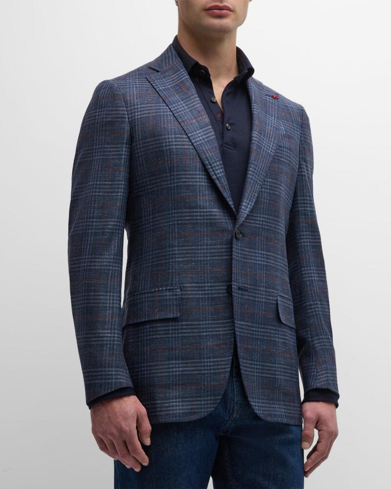 Isaia Men's Plaid Sport Coat Cover