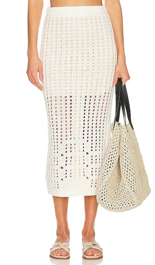 525 Christina Open Stitch Skirt in White Cover