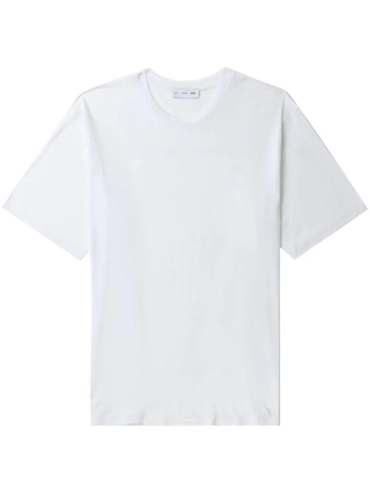 Post Archive Faction logo-print lyocell T-shirt - White Cover