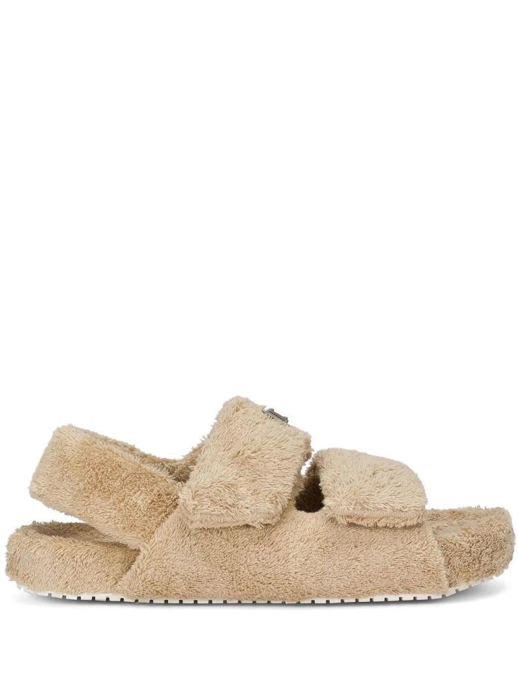 Dolce & Gabbana faux-fur sandals - Neutrals Cover