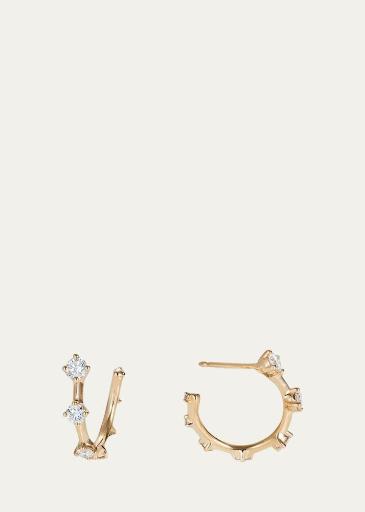 Fernando Jorge Sequence Small Hoop Earrings in 18K Gold with Diamonds Cover