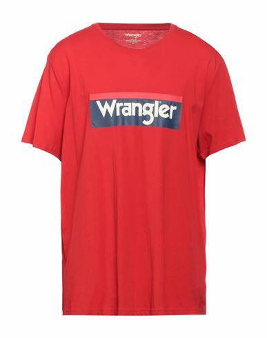 Wrangler Man T-shirt Red Organic cotton Cover