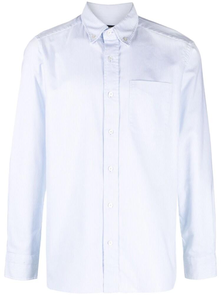 TOM FORD striped cotton shirt - Blue Cover