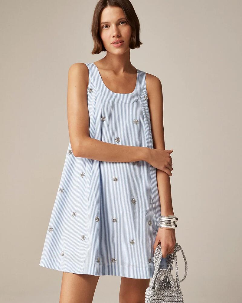 J.Crew Collection embellished shift dress in cotton poplin Cover