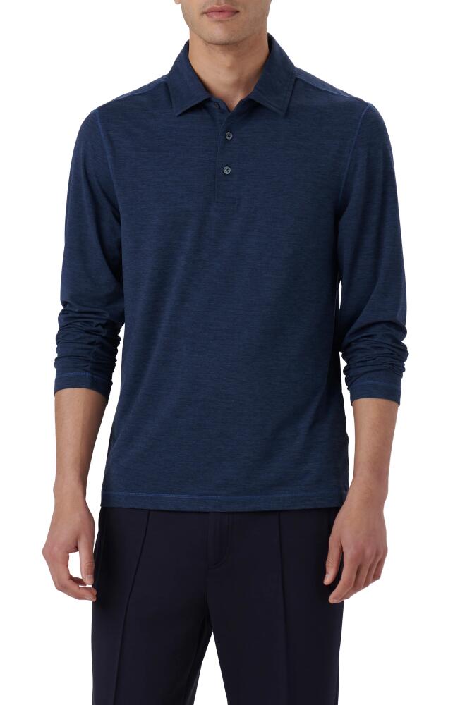 Bugatchi Long Sleeve Performance Polo in Navy Cover