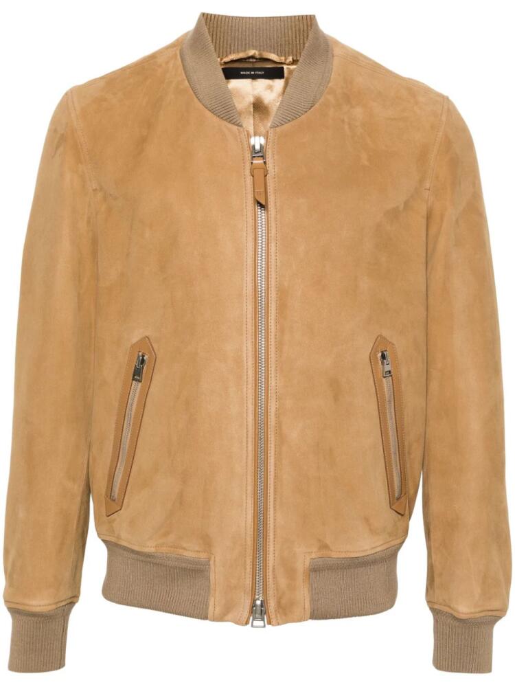 TOM FORD suede bomber jacket - Neutrals Cover