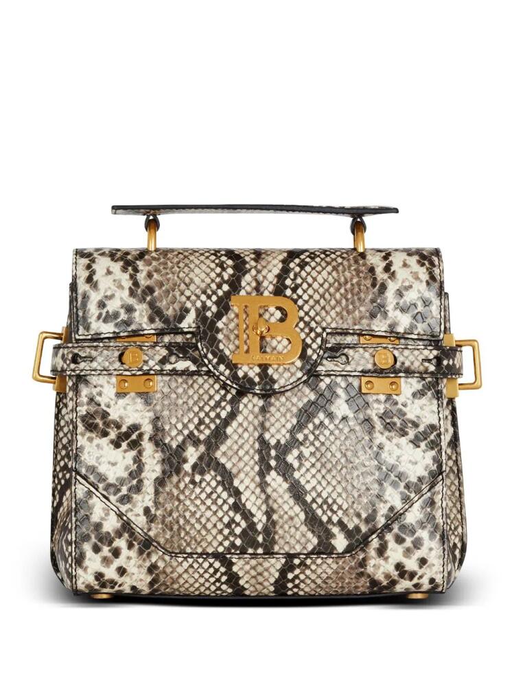 Balmain B-Buzz 23 snakeskin-effect handbag - Brown Cover