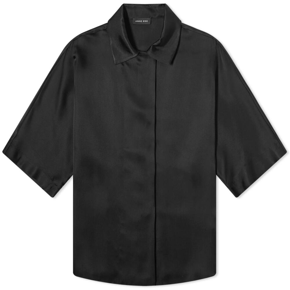 Anine Bing Women's Julia Shirt in Black Cover