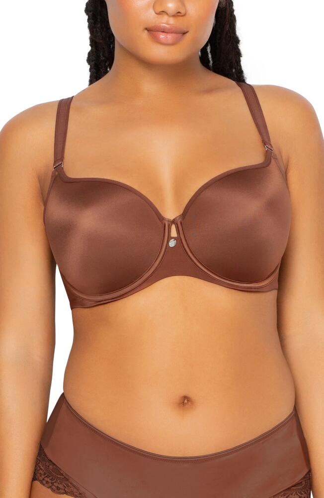 Curvy Couture Tulip Smooth Convertible Underwire Push-Up Bra in Chocolate Cover