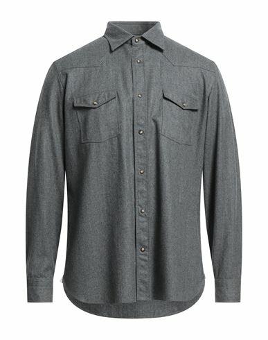 Giampaolo Man Shirt Grey Virgin Wool Cover