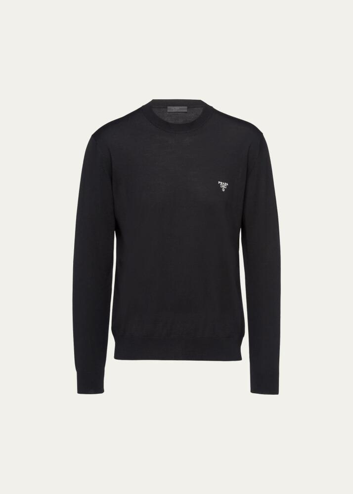 Prada Men's Superfine Wool Crew Sweater Cover