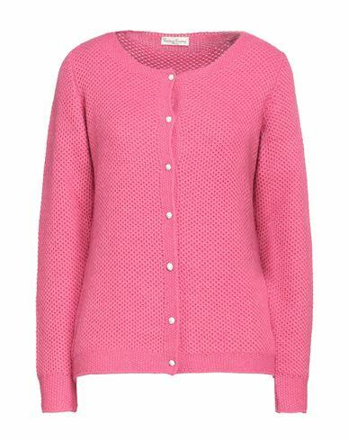 Cashmere Company Woman Cardigan Fuchsia Wool, Alpaca wool Cover