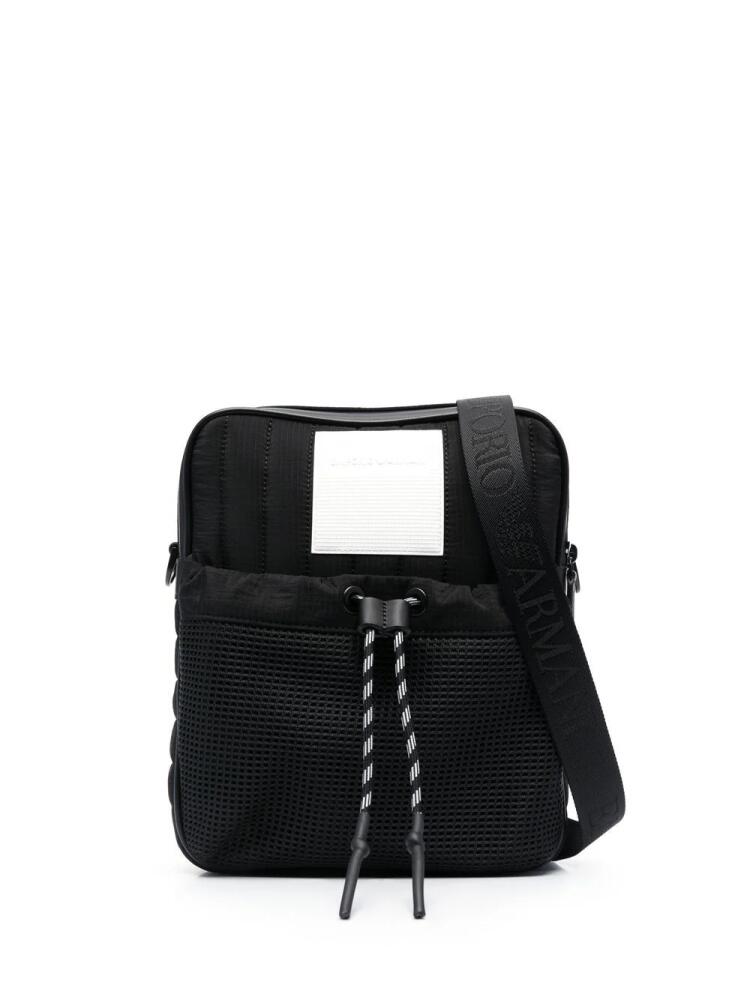 Emporio Armani logo-patch messenger bag - Black Cover