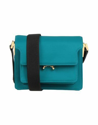 Marni Woman Cross-body bag Deep jade Polyamide, Polyacrylic, Bovine leather, Polyester, Brass Cover