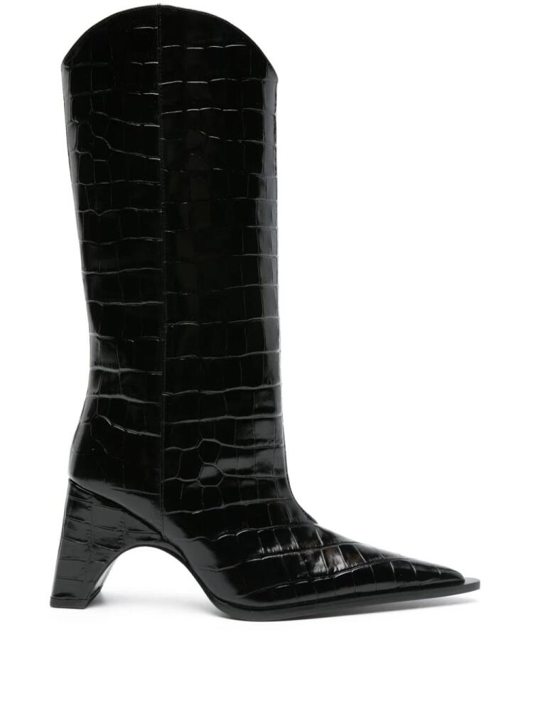 Coperni Crocodile Bridge 80mm leather boots - Black Cover