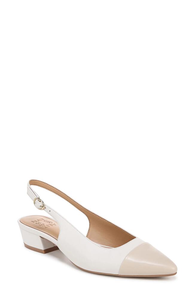 Naturalizer Banks Pointed Toe Slingback Pump in Warm White /Porcelain Leather Cover