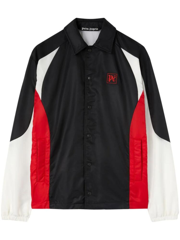 Palm Angels logo-print panelled jacket - Black Cover