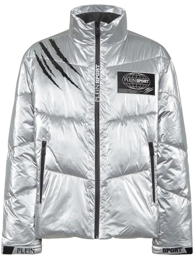 Plein Sport printed zipped padded jacket - Silver Cover