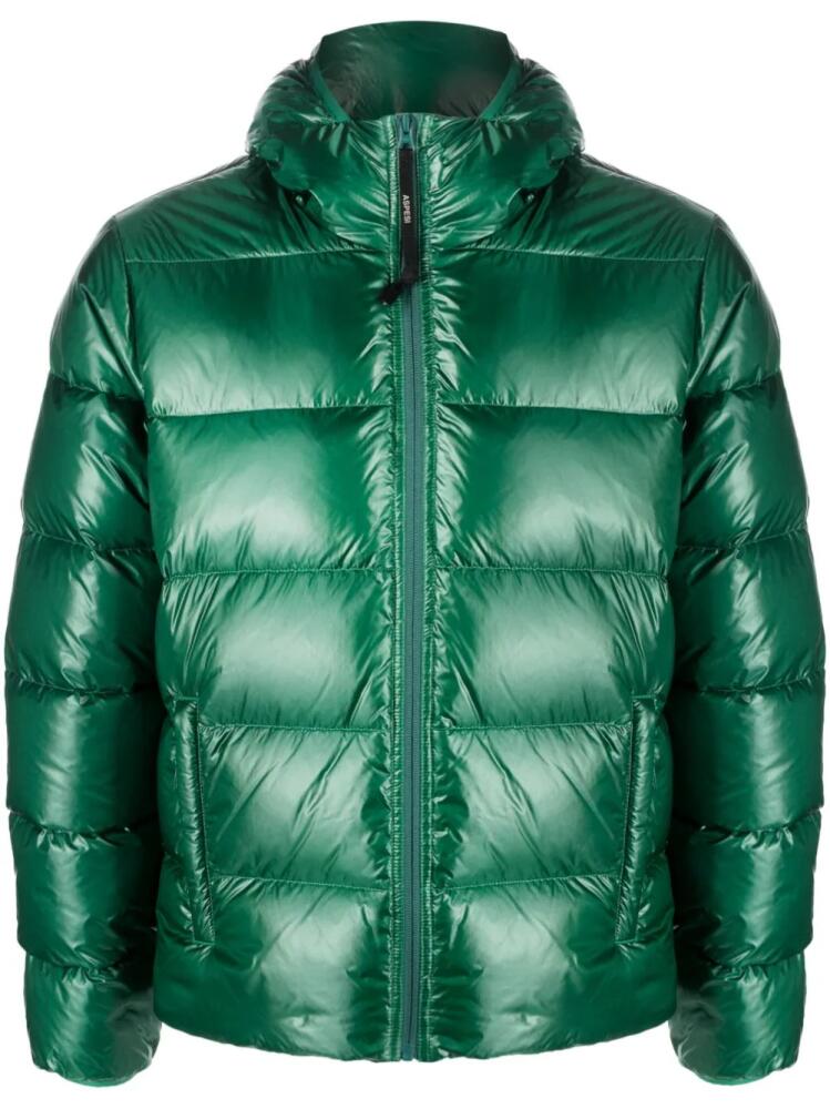 ASPESI padded feather-down zip-up jacket - Green Cover