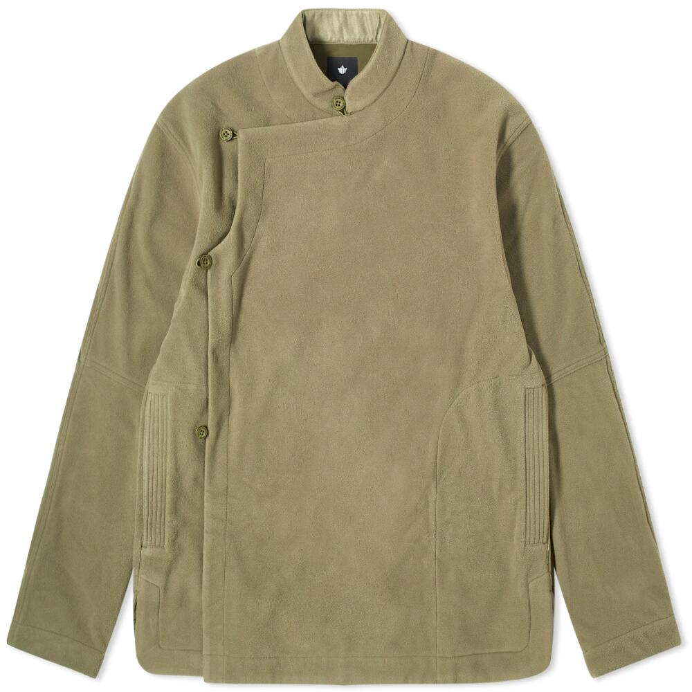 Maharishi Men's Asym Monk Overshirt in Olive Cover