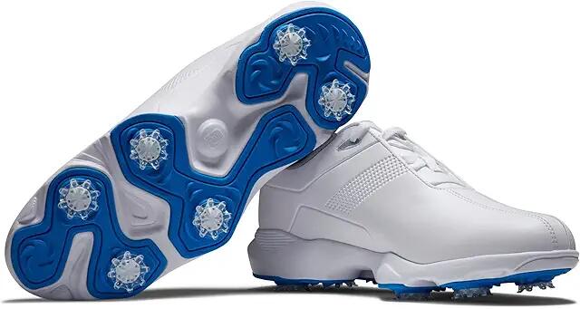 FootJoy eComfort Golf Shoes (White/Gray/Blue) Men's Shoes Cover