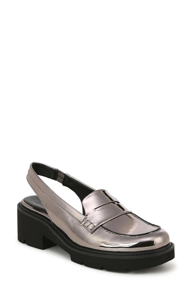 Naturalizer Darry Slingback Platform Penny Loafer in Pewter Faux Leather Cover