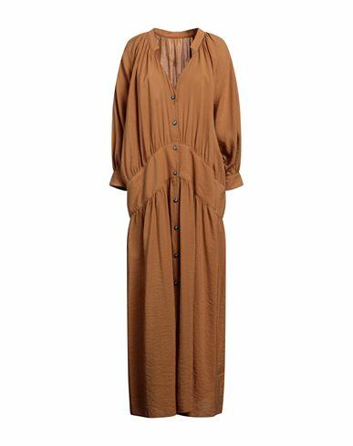 Fortela Woman Maxi dress Camel Lyocell, Polyamide Cover