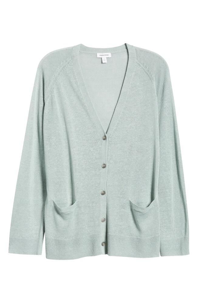 Nordstrom Linen Blend Cardigan in Teal Mist Cover