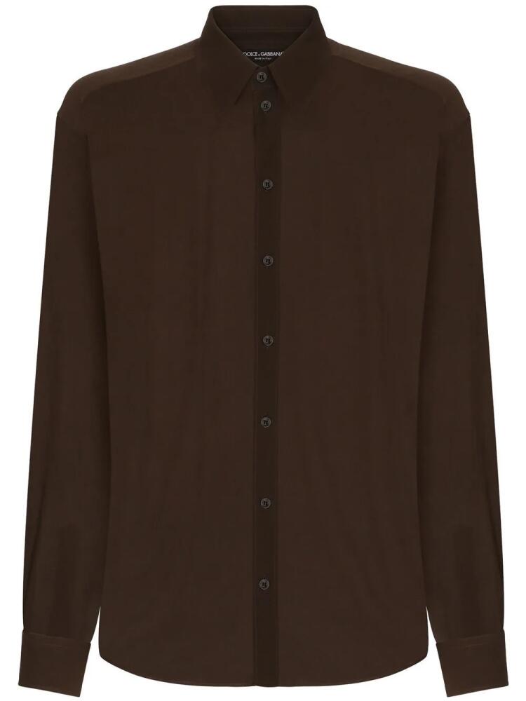 Dolce & Gabbana silk long-sleeved shirt - Brown Cover