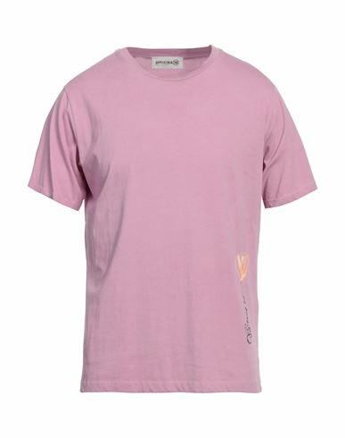 Officina 36 Man T-shirt Mauve Cotton Cover