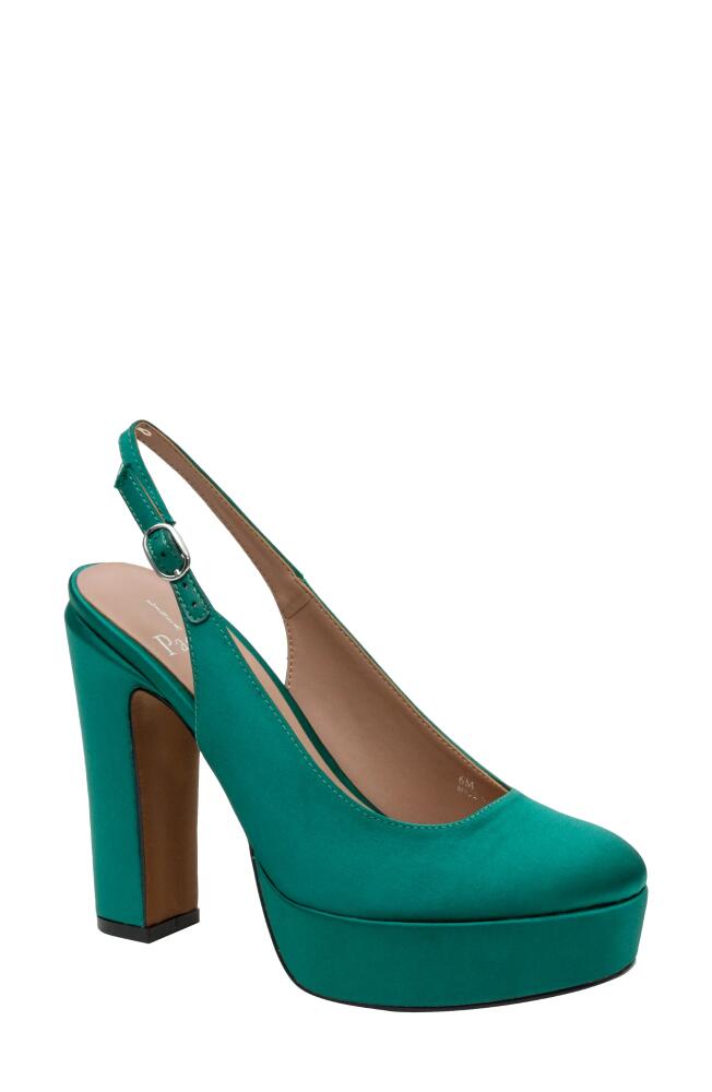 Linea Paolo Ivie Slingback Platform Pump in Emerald Green Cover