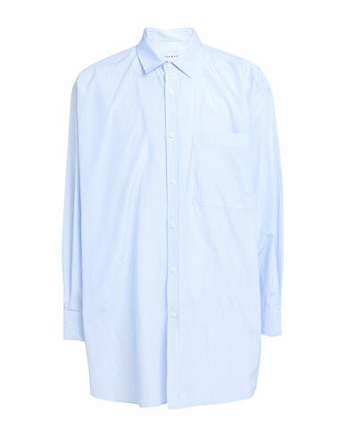 Topman Man Shirt Sky blue Polyester, Cotton Cover