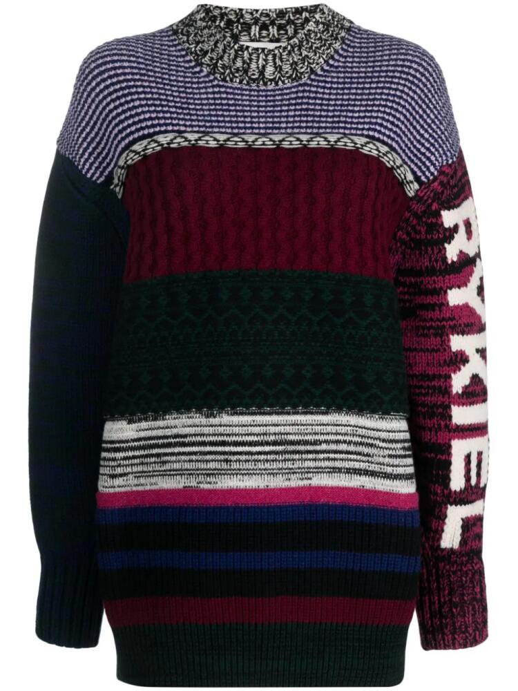 Sonia Rykiel patchwork knitted wool jumper - Black Cover