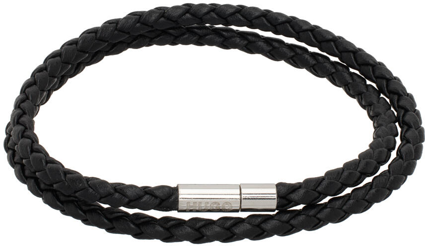 Hugo Black Leather Bracelet Cover