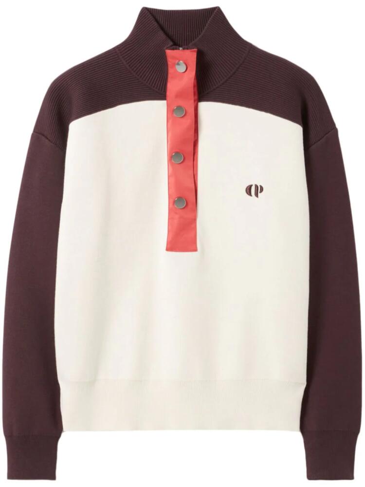 Claudie Pierlot buttoned high-neck sweatshirt - Neutrals Cover